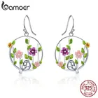 Женские серьги из серебра 925 пробы, с секретом цветущих лесных птиц