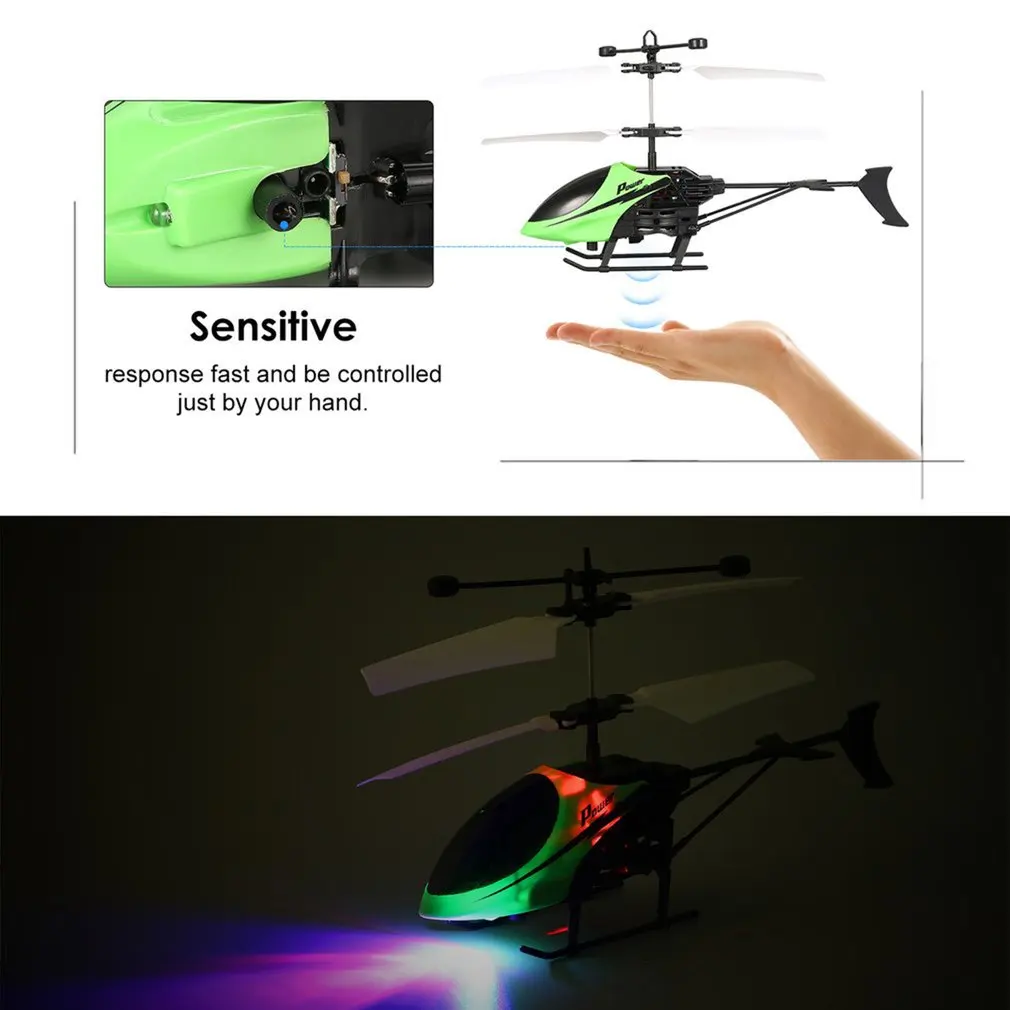 D715 Flying Mini Infrared Induction RC Helicopter Drone Remote Control Aircraft with LED Flashing light for Kids Toys Gift