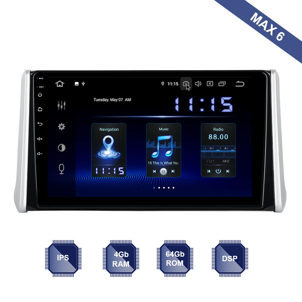 Автомобильный радиоприемник Android 9 0 2 Din GPS Navi для Toyota RAV4 2018 2019 PX6 DSP IPS HDMI 4 Гб + 64 RDS WIFI