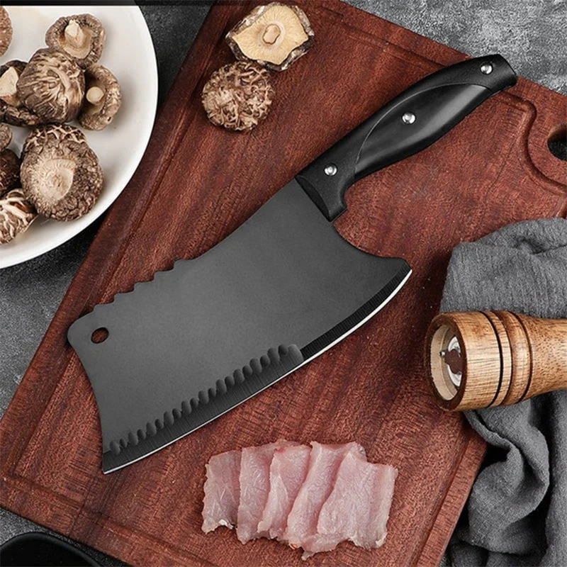 Нож шеф-повара из нержавеющей стали 7 5 дюйма с черным лезвием