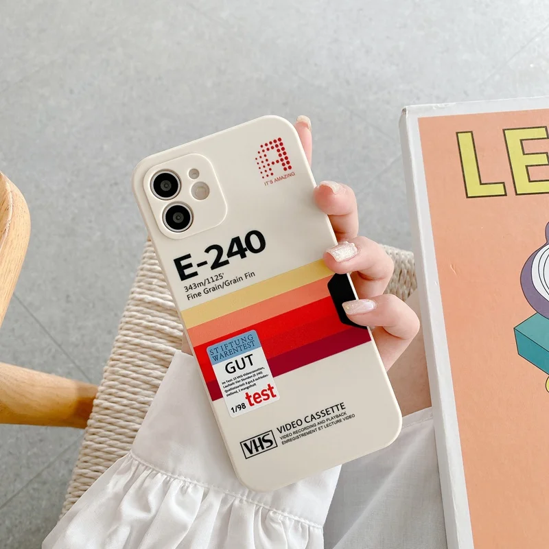 

Retro VHS Video Tape Label Phone Case For iPhone 12 11 Pro Max Mini 7 8 Plus XR X XS SE soft phone coque fundas capa