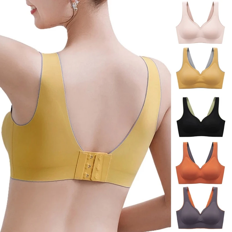 

Women Seamless Push Up Bra Shock-Proof Female Intimate Bra Cooling Latex Bralette Underwear Bras Gathers