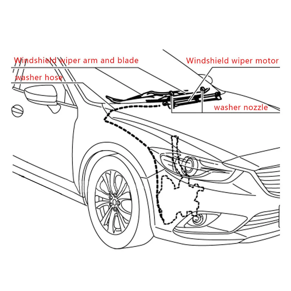 Насадки стеклоочистителя с двумя форсунками для переднего стекла Jeep Grand Cherokee 2005-2016, Chevy Malibu 2005-2013, Pontiac G6 2005-2010 и выше.