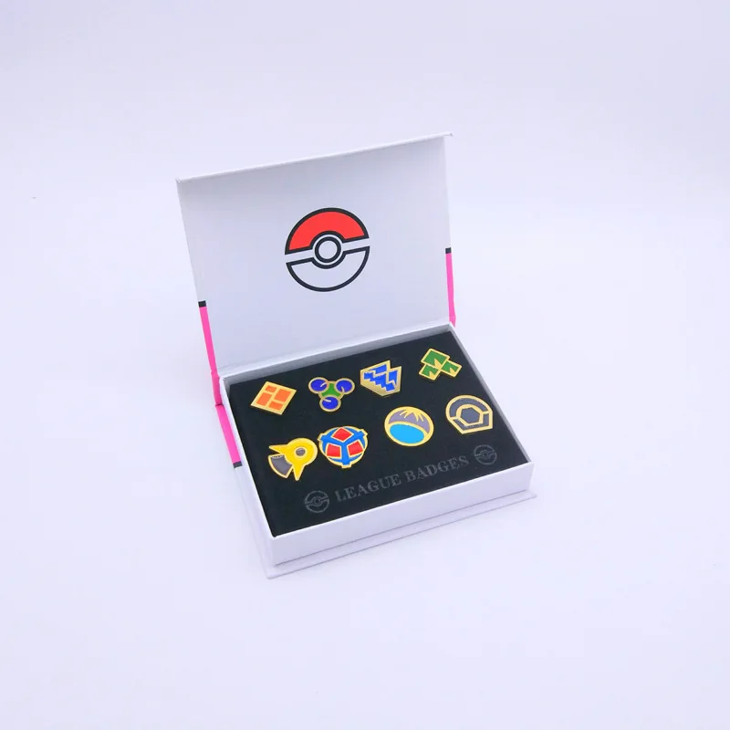Значки с покемоном 6 шт. броши в виде Kanto Johto Hoenn Sinnoh Unova Kalos региона лиги Orange Island Box