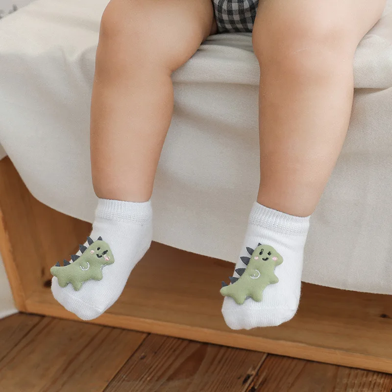 Calcetines tobilleros de algod&oacute;n suave para beb&eacute; y ni&ntilde;a, medias antideslizantes con dibujos de animales, para reci&eacute;n nacido, de 0 a 3 a&ntilde;os-4
