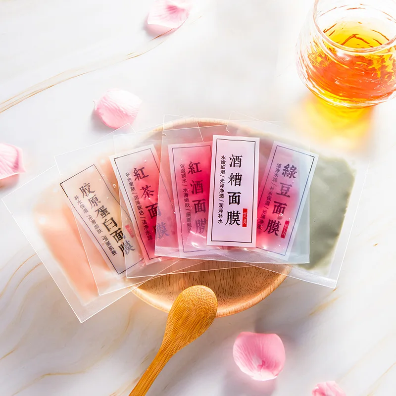 WENZEN прозрачные коллагеновые маски для лица растительные против старения