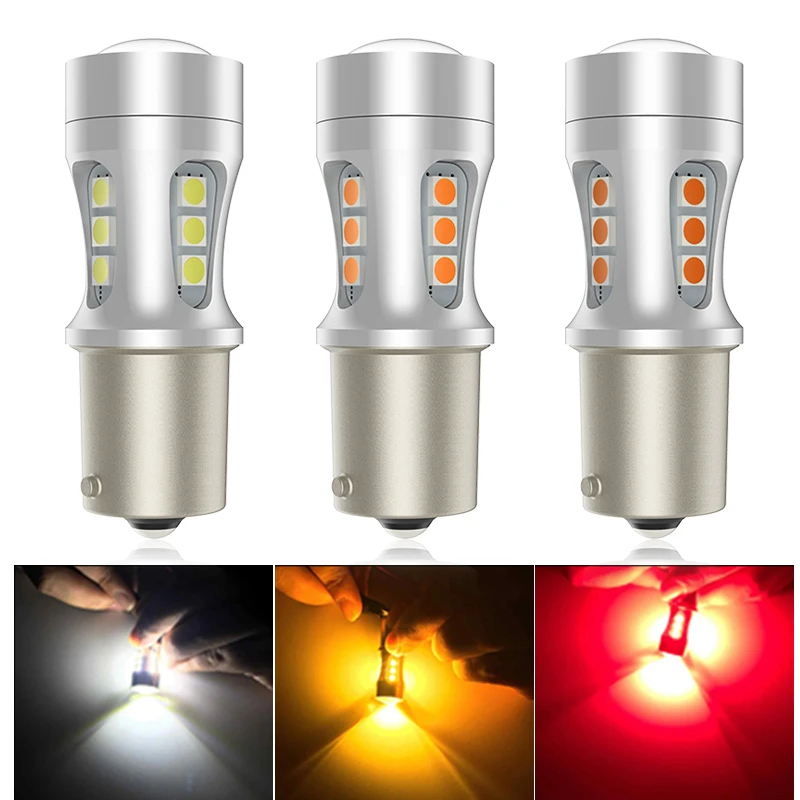 

2PCS 1156 BAU15S PY21W BA15S P21W LED Bulb T20 7440 W21W 7443 W21/5W T15 For Car Turn Signal Lights White Amber Red Lighting 12V