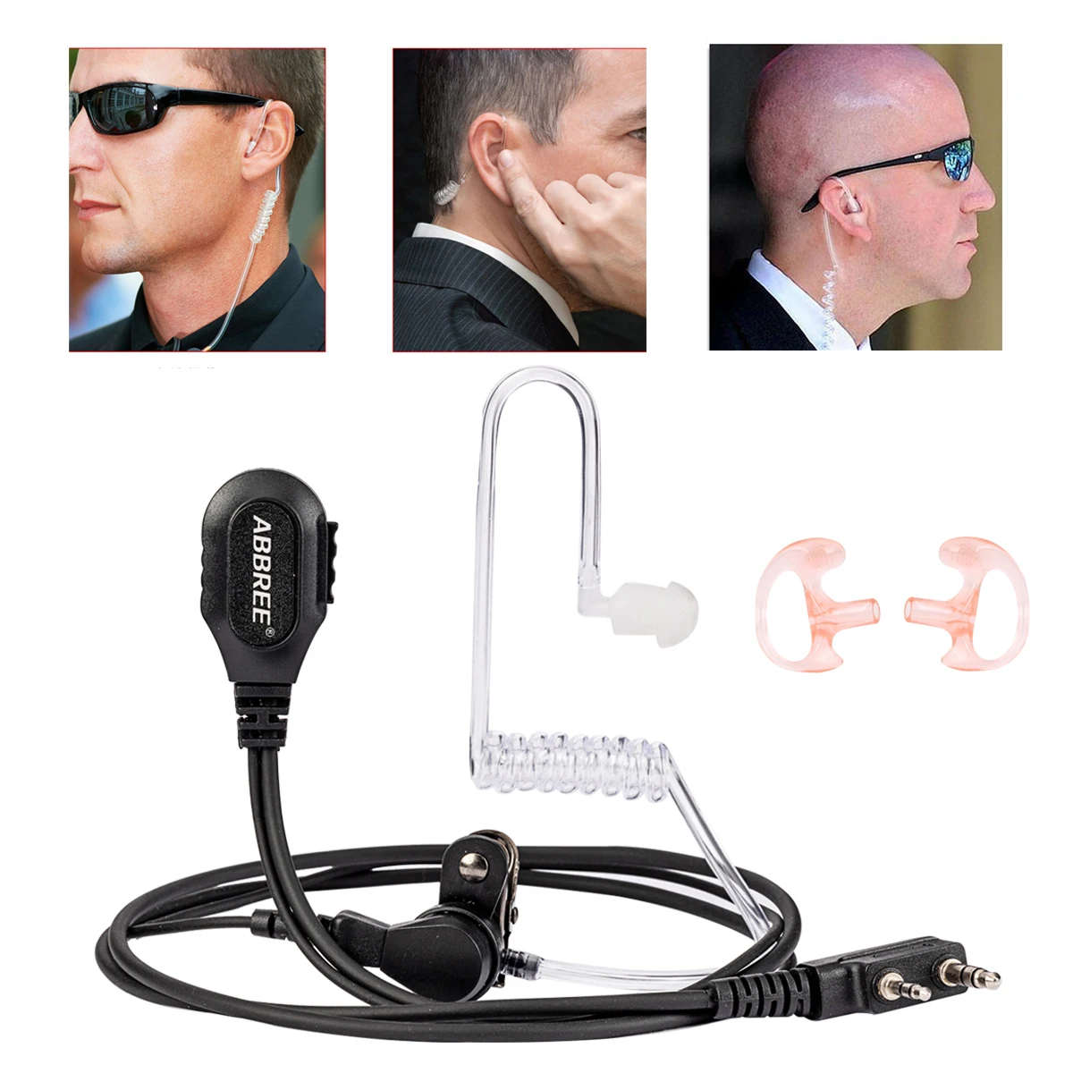 

2-Pin Detachable Headset for walkie talkie 3.5mm Air Acoustic Tube Earpiece earplug for Baofeng UV5R UV-82 BF-888S Walkie Talki