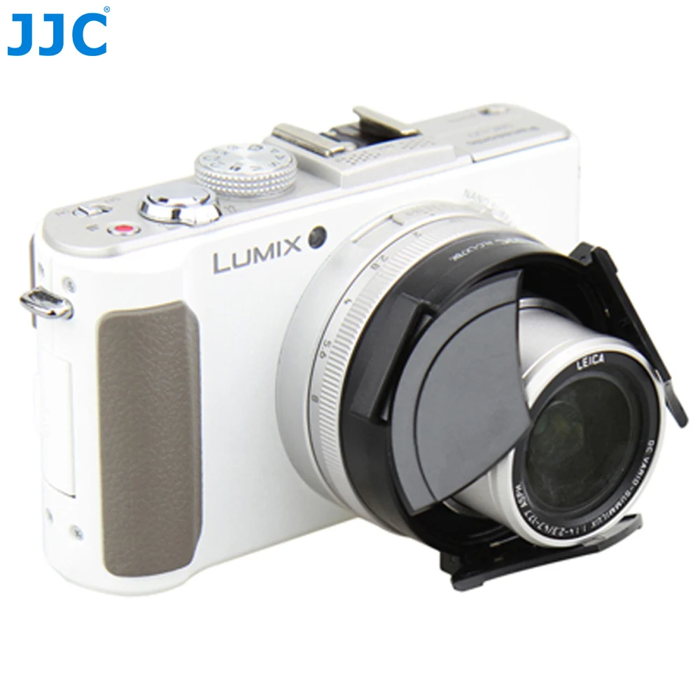 JJC Camera Auto Lens Cap for PANASONIC DMC-LX7/Leica D-Lux6 Black Silver Self-Retaining Automatic Protector