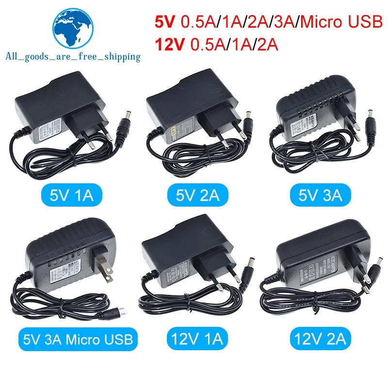 Supply Charger Adapter 5v 12v 1a 2a 3a 0.5a Eu Plug 5.5mm X 2.5mm Plug Micro Usb For Arduino