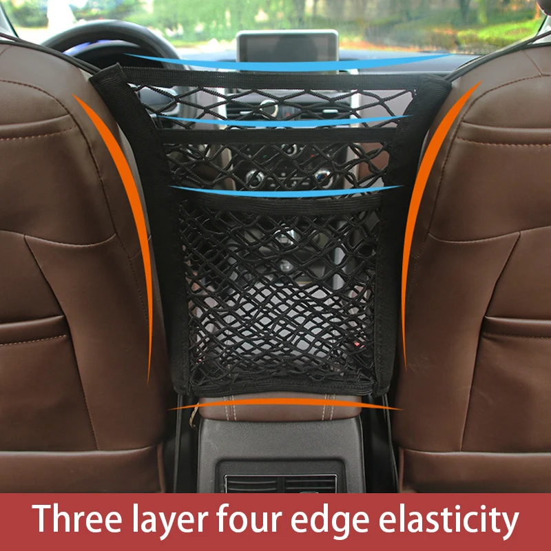 

Car Back Rear Trunk Seat Elastic String Net Magic Sticker Mesh Storage Bag Pocket Cage Auto Organizer Seat Back Bag