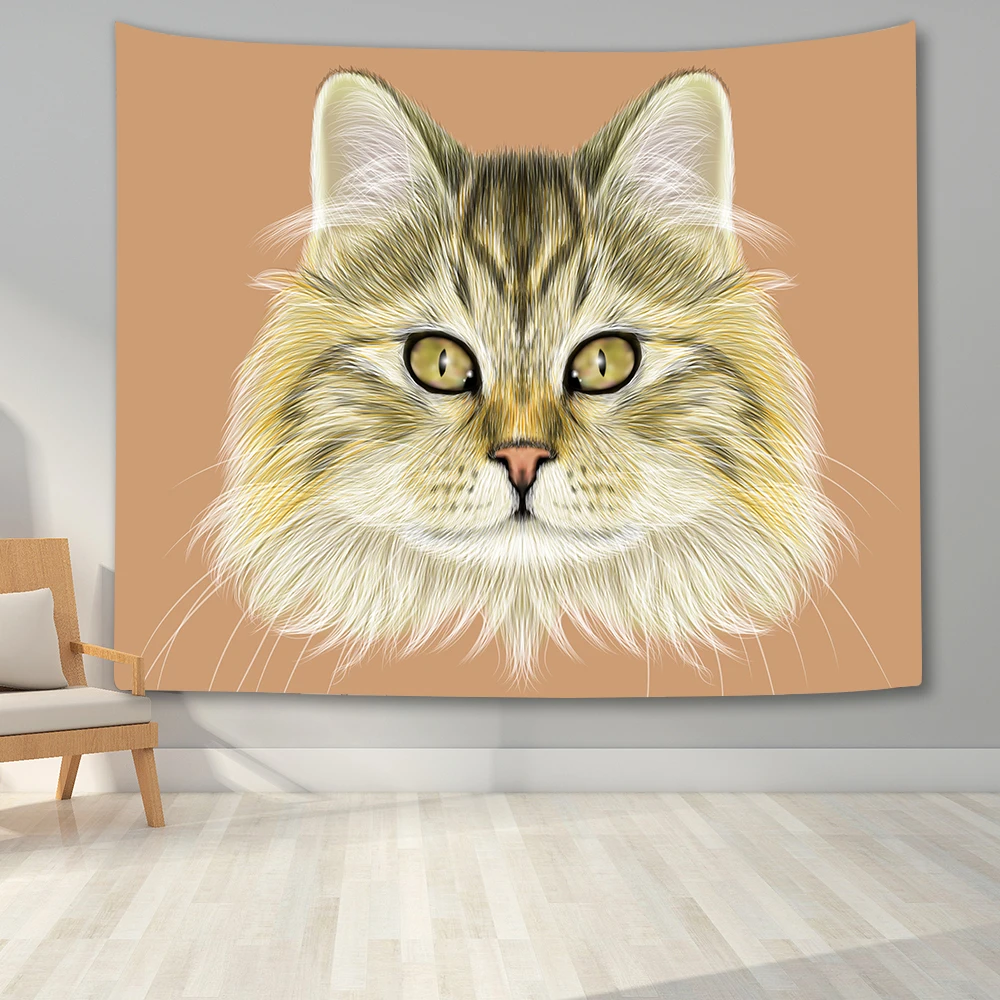 

3D Cartoon Animal Cat Wall Hanging Tapestry Background Cloth Wall Art Hanging Blanket For Bedroom Home Living Room Dorm Decor