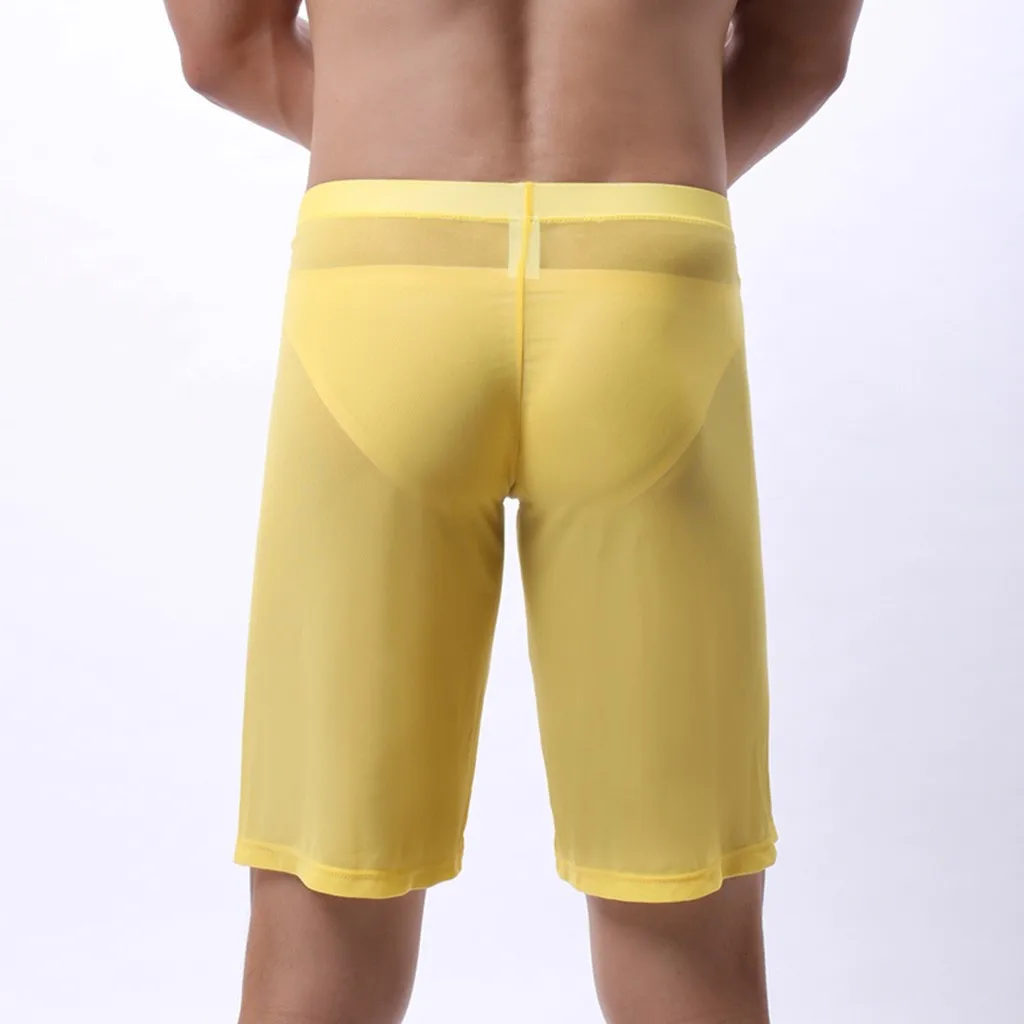 Мужские сексуальные сетчатые брюки мужские пижамы ультратонкие прозрачные с