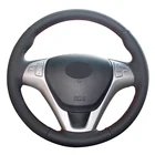 Рука сшитый черный PU Искусственная кожа Чехол рулевого колеса автомобиля для Hyundai генезис купе 2010 2011 2012 2013 2014 2015 2016