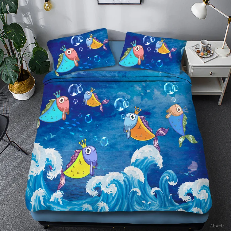 

Bedding Set Nautical map whale pirate ship sea earth American style 2/3pcs soft Duvet Cover Sets Pillowcase for child