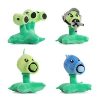 4 pcslot plants vs zombies pea shooter plush toys pvz snow pea threepea gatling pea soft stuffed dolls for children kids gifts