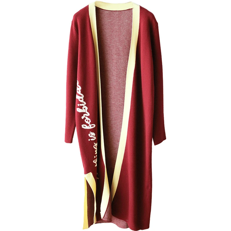 

Autumn Cardigan Sweater Coat Women Long Print Thick Warm Black Sweater Women Knitted Jumper Coat Pull Femme Streetwear Mujer