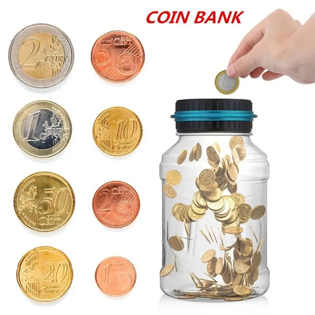 2.5L копилка для USD/EUR/GBP цифровая банка экономии денег прозрачная коробка хранения