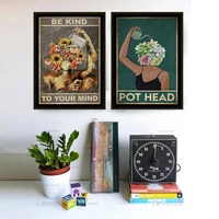 mental pot head canvas painting be kind to your mind poster mental health vintage modular posters and prints wall art home decor