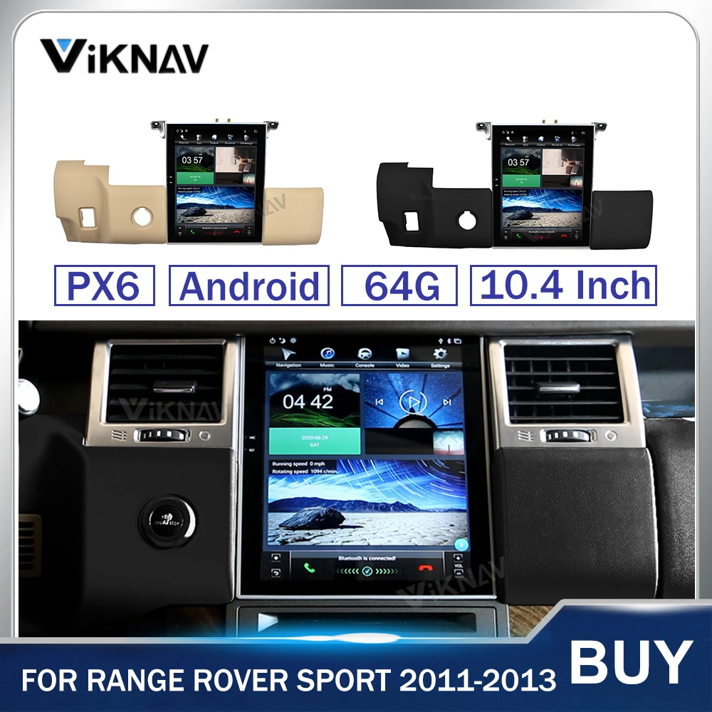 

Мультимедийный проигрыватель, автомобильный радиоприемник 10,4 дюйма для Land Range Rover Sport L320 2011-2013 Tesla, сенсорный экран, встроенный Carplay Head Unit