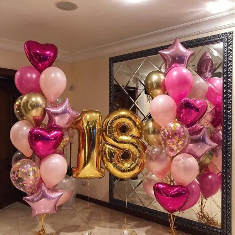 1 комплект день рождения детский душ Globos 18 дюймов золото серебро Звездные
