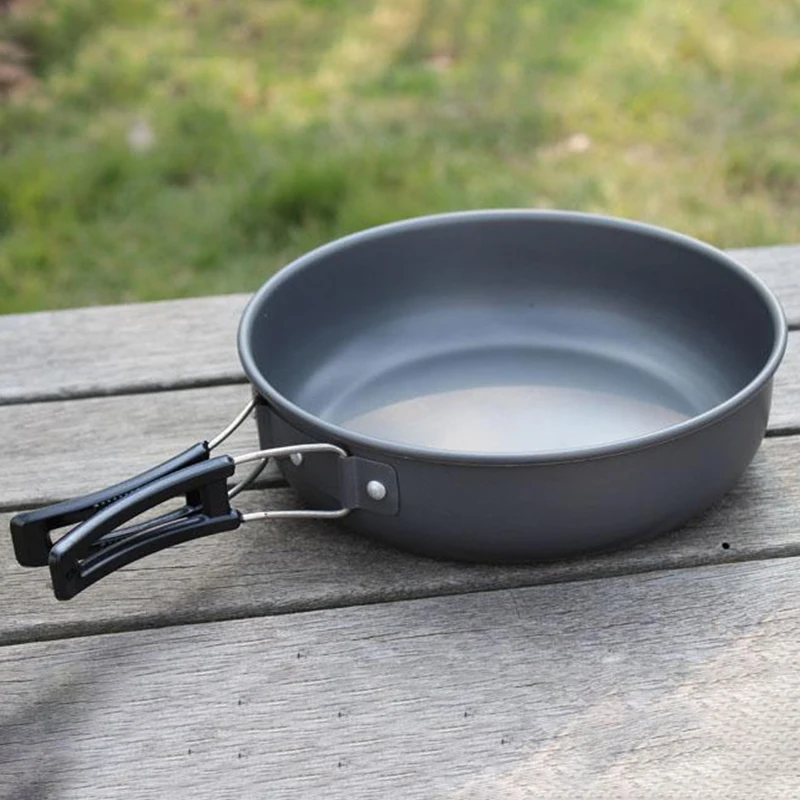 Nonstick Outdoor Pot Camp Picnic Frying Pan Portable Single Cookware Aluminum Utensils Cauldron Hiking Travel Kitchen