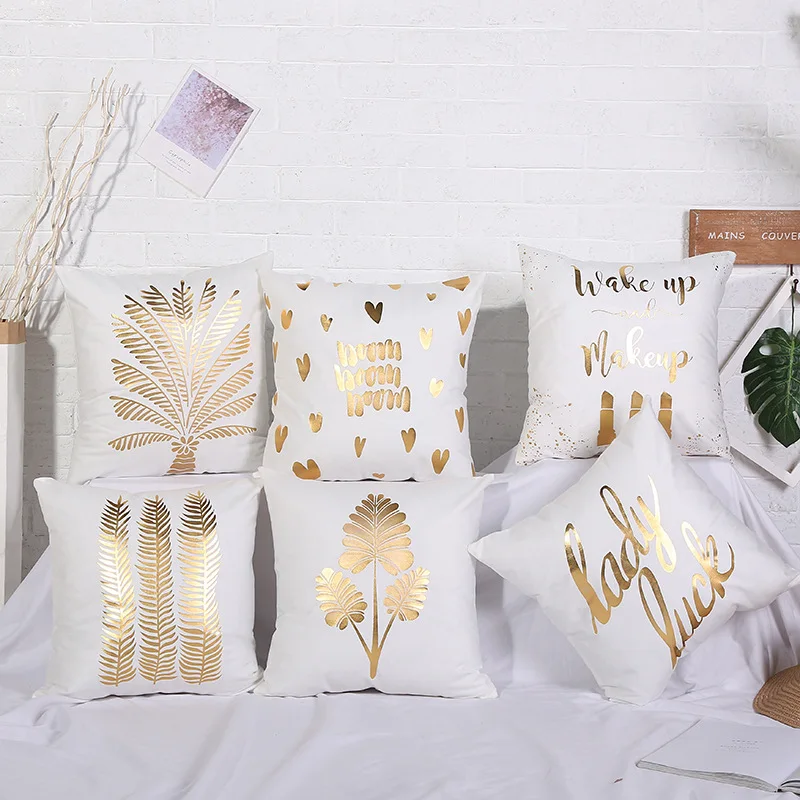 Простая и стильная любовная подушка с листьями наволочка для декоративных