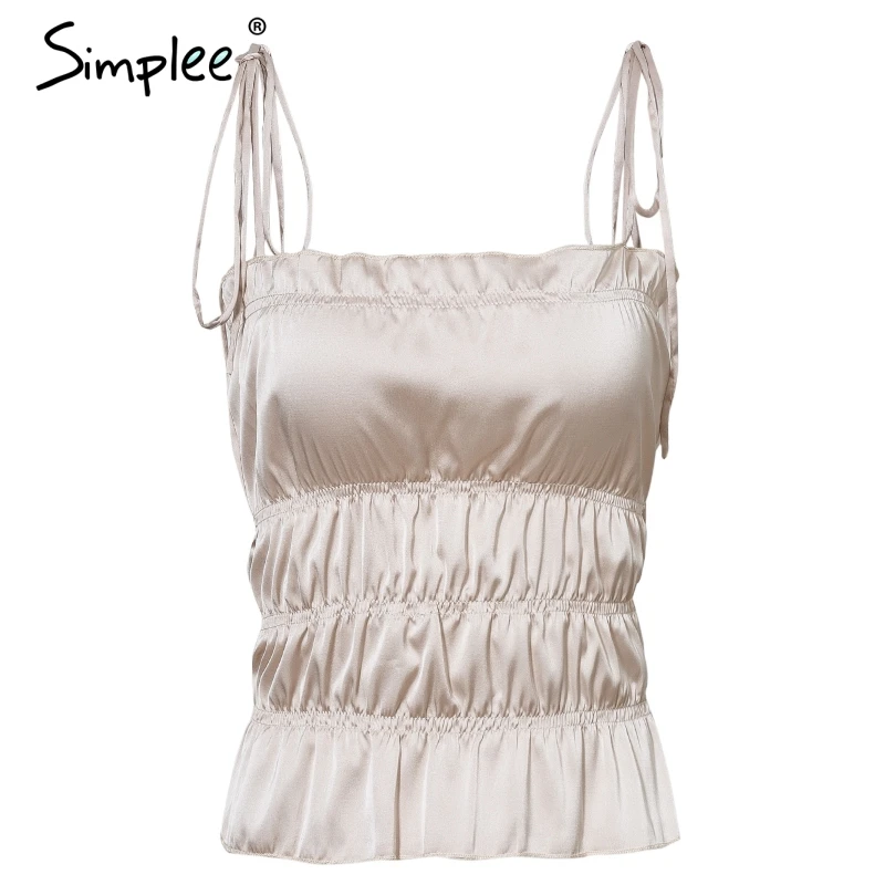 Женская красная майка Simplee привлекательный топ сплошного цвета на бретельках с