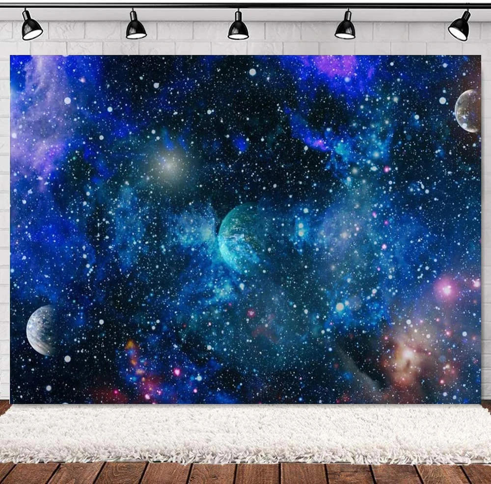 

Deep Space Galaxy Nebula Photography Backdrop Universe Galactics Starry Sky Milky Way Stars Background Kid Birthday Party Decor