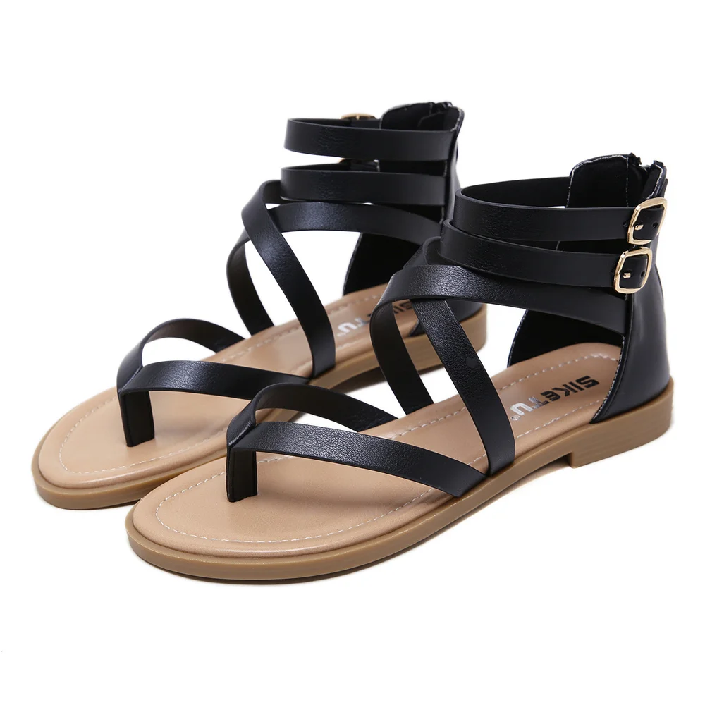 

2021 fashion women summer Open-Toe sandalias romanas mujer casual Flat Sandals zapatos de mujer zapatos gladiator cover Heel