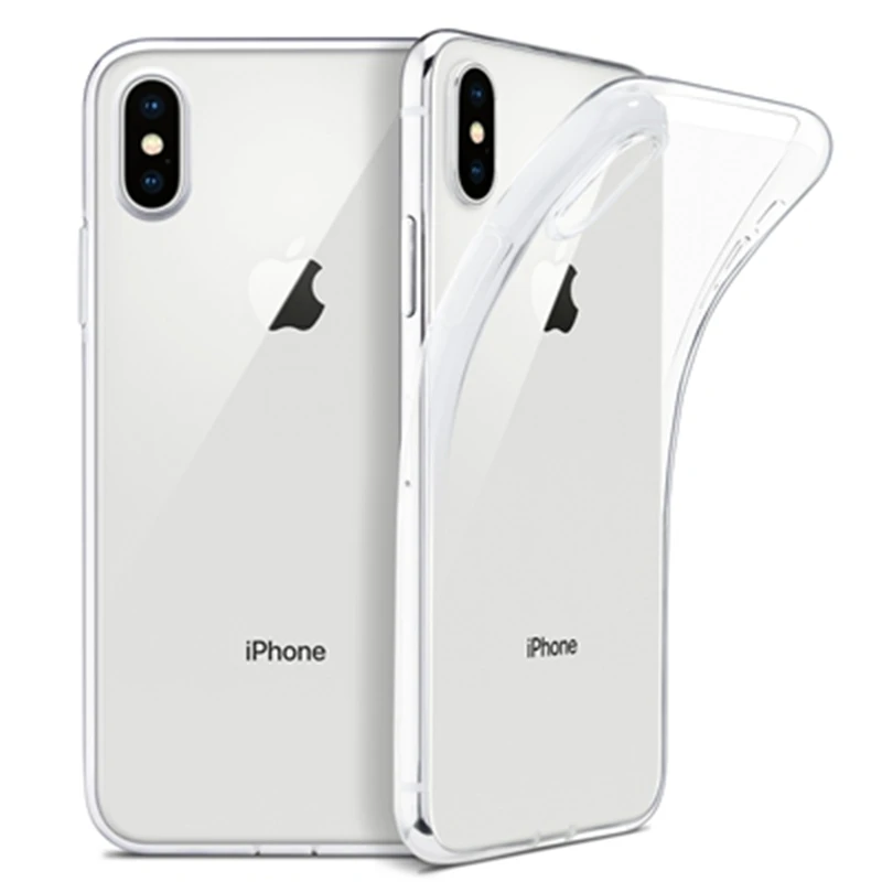 Силиконовый чехол для телефона для iphone X XS Чехлы для MAX XR для iphone 6 6S 7 8 Plus 5 SE Coque Etui бампер задняя крышка Защитный Мягкий ТПУ - Цвет: Прозрачный