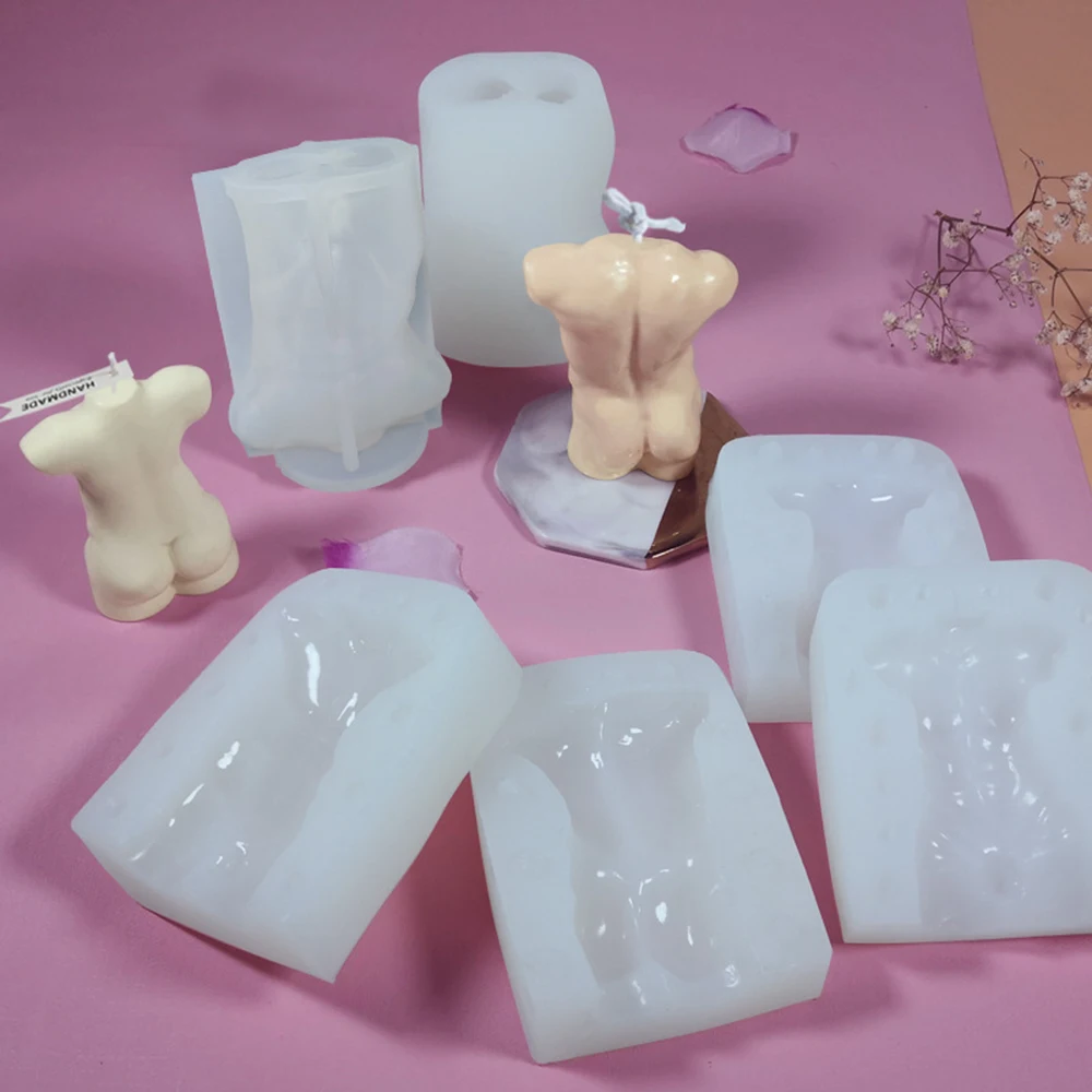 DIY лампы в форме свечи прессформы 3D человеческого тела силиконовые формы для