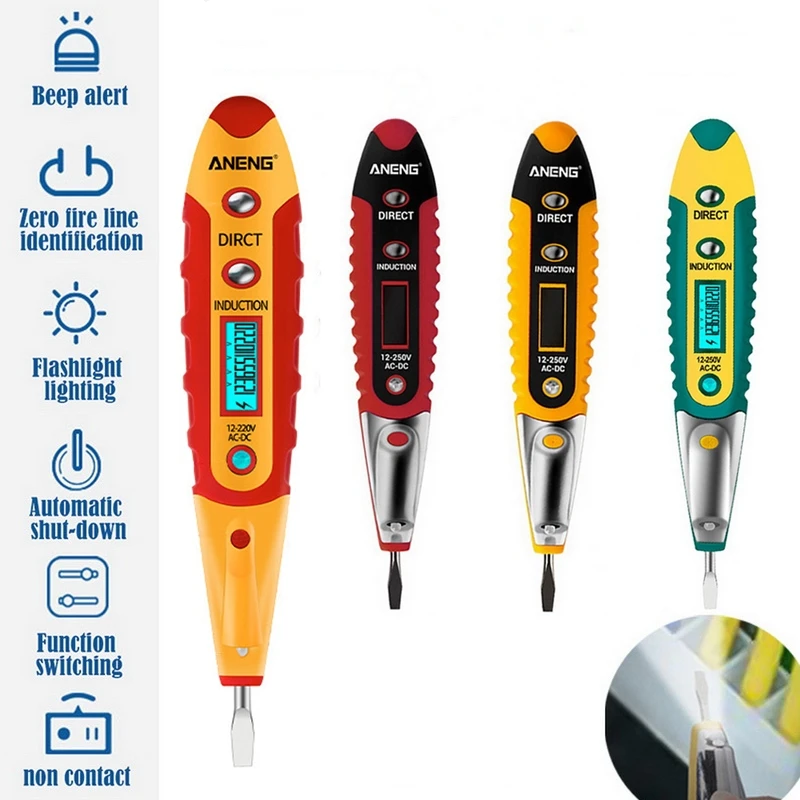 Цифровой Тесты карандаш AC DC Электрический Напряжение Ручка детектор ЖК дисплей