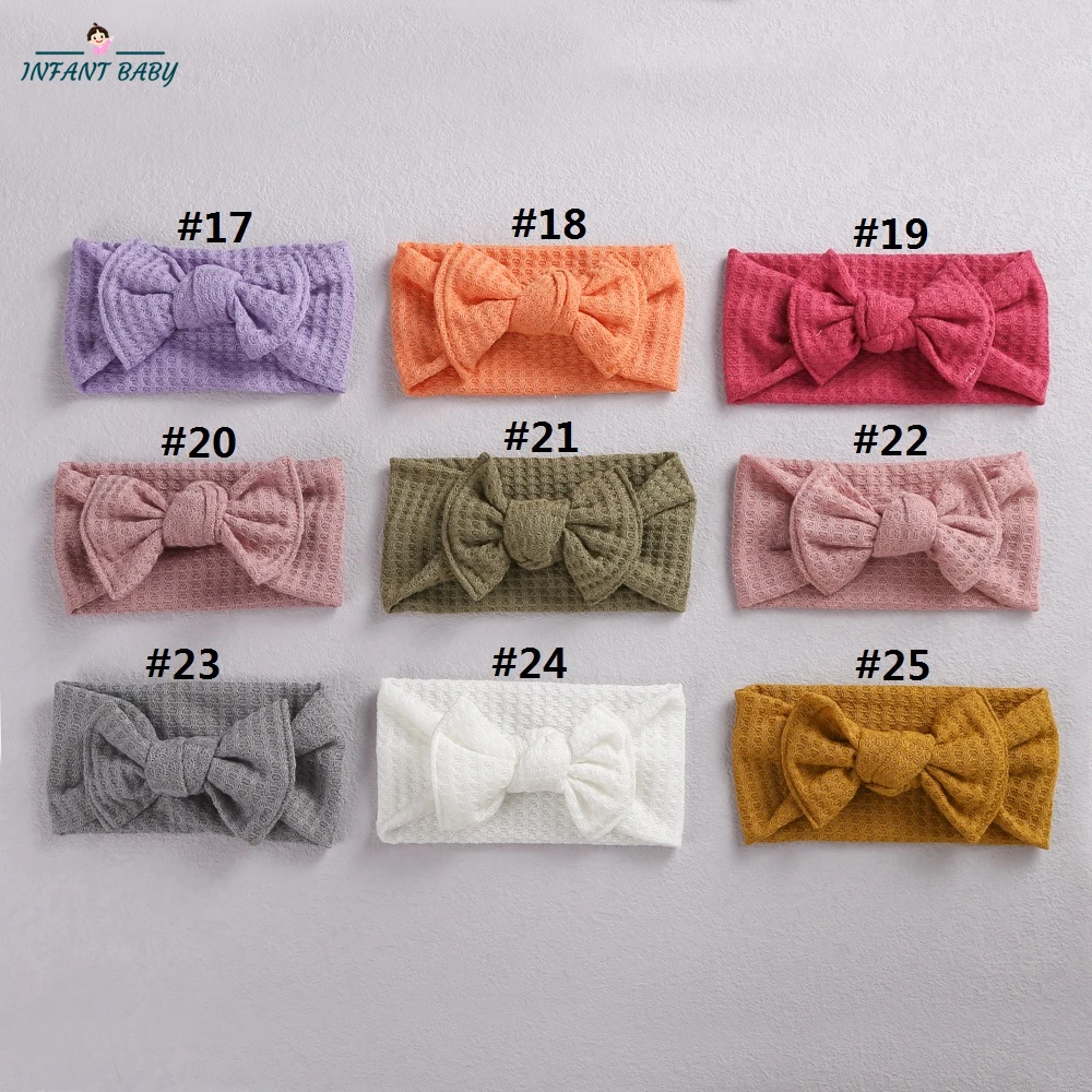 

Baby Bow Headband Cotton Knot Elastic Hair Bands Soft Solid Girls Hairband For Kids Hair Accessories Wool Knotted Headwrap