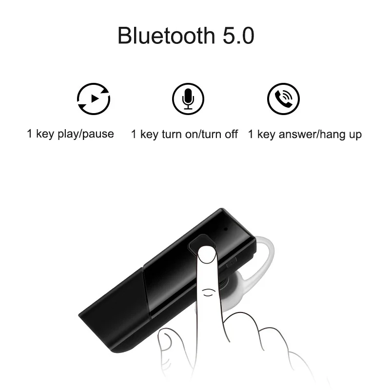 YuBeter Bluetooth крючок для наушников-вкладышей спортивные бизнес беспроводные наушники устойчивое шумоподавление встроенный микрофон для автомобиля громкой связи