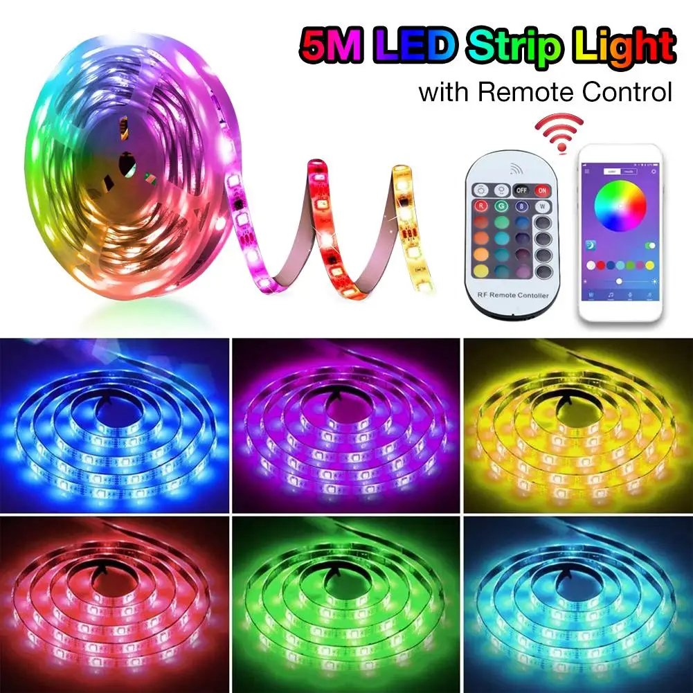 72W 5M LED Strip Light with Remote Control Rope RGB Lights for Home Party SMD5050 30 LEDs/M Outdoor Lighting | Лампы и освещение