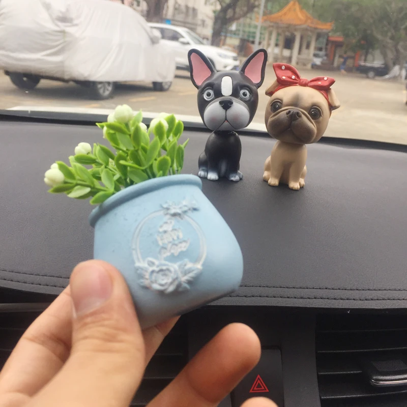 Cute Decor Car Interior Shaking Head Dog Doll Ornaments Automobiles Dashboard Nodding Toys Lovely Bobblehead Puppy Figurine | Автомобили и