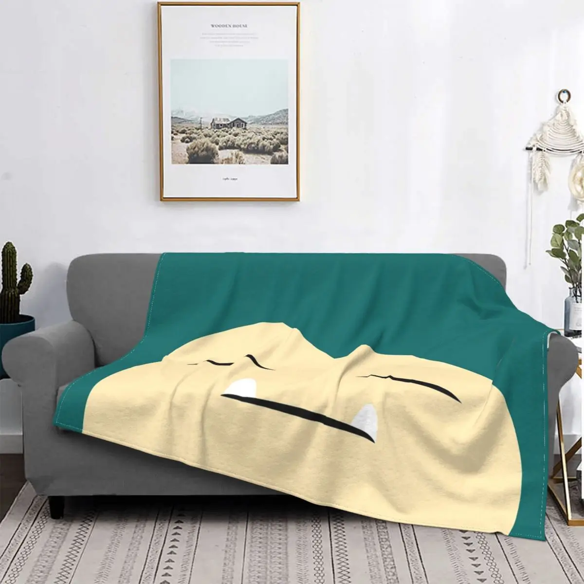 

Mantas decorativas de dibujos animados para el hogar, manta de microfranela Ultra esponjosa, regalos increíbles, Snorlax