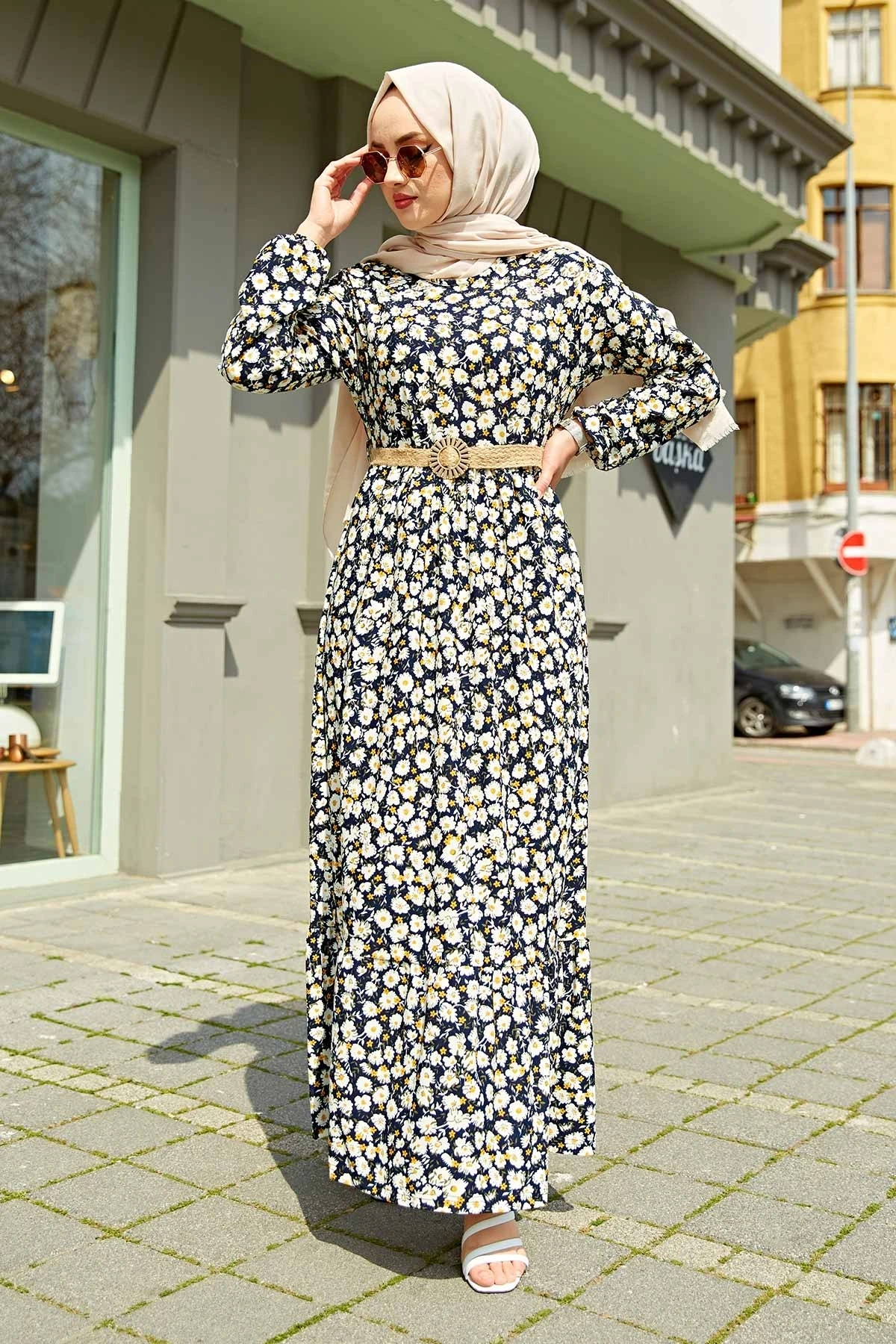 

Straw Belt Patterned Dress Ramadan The Muslim Headscarf Dress Abayas Abaya Islamic Clothing For Women Dubai Turkey Kaftan Robe