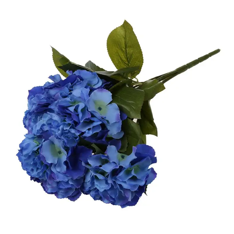 Artificial Hydrangea 5 Flower Heads Bouquet Wedding Garden Party Bridal Decor Dark Blue | Дом и сад