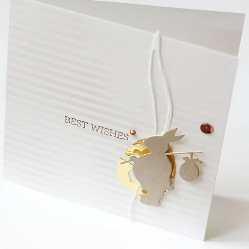 Пасхальный кролик мешок вырубки металла Трафаретный Скрапбукинг DIY штамп для