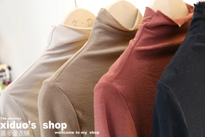 

2019 new autumn item girl long sleeve shirt basic top four colors