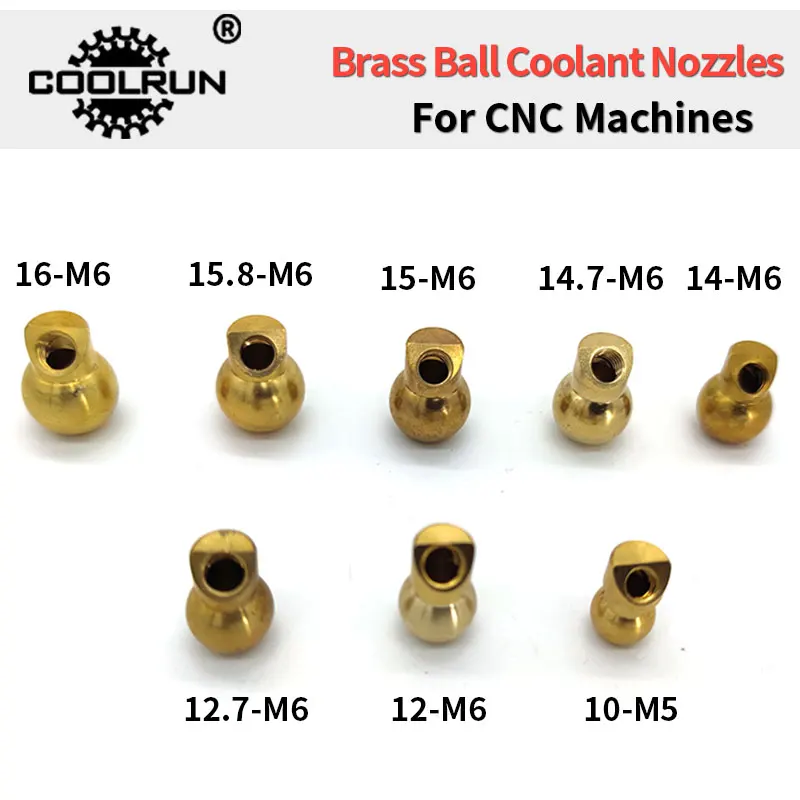 Brass Ball Coolant Nozzles For CNC Lathes Turret Toolholder Ball Joint Nozzle Water Cooling Oblique Spray