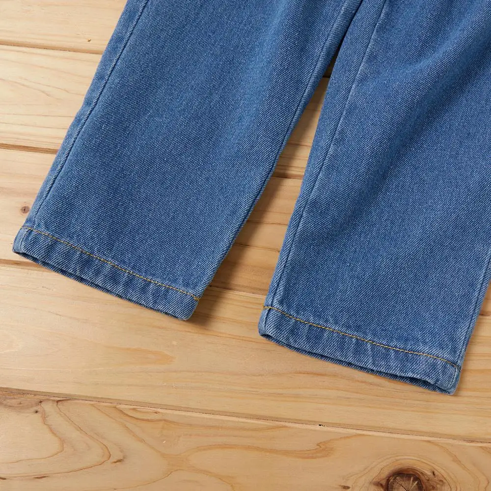 Джинсы с завышенной талией PatPat джинсы передним карманом для маленьких мальчиков