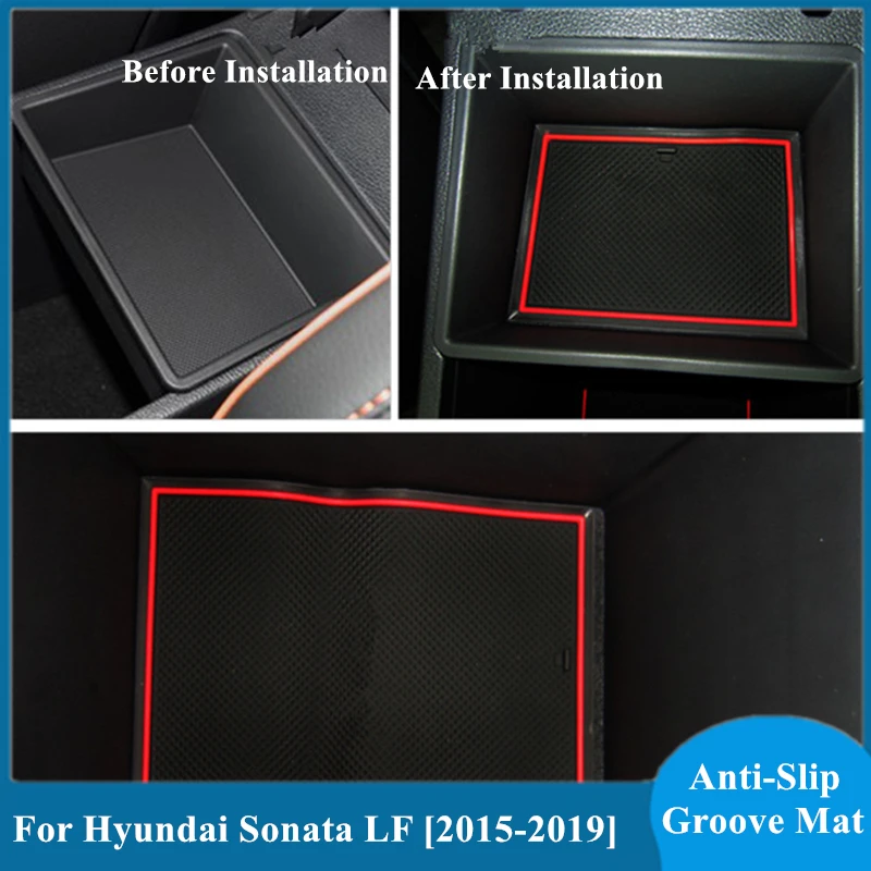 

Car Gadget Pad For Hyundai Sonata LF 2015 2016 2017 2018 2019 Accessories Gel Pad Rubber Gate Slot Mat Cup Mats Tapis Voiture