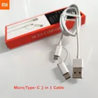 2 в 1 оригинальный кабель Xiaomi MicroType C кабель передачи данных для Mi 11 10 10T 10S CC9 CC9E 8 Poco F2 Pro X3 NFC 5C Redmi 8 8A 7A 6A S2 5A