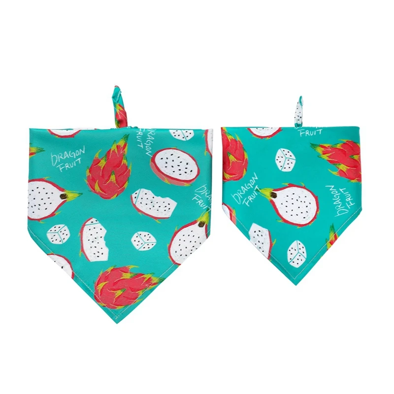 

Fruit Print Pet Dog Bandana Small Dog Cat Scarf Adjustable Cotton Dog Puppy Bandanas Bibs Summer Pet Dogs