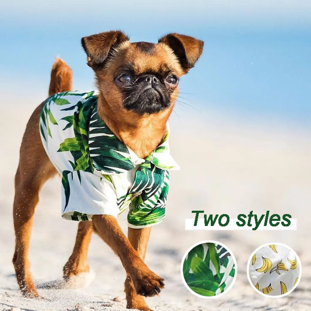 Outfits Summer Pet Printed Clothes for Small Dogs Fashion Cotton Colling Puppy Shirt Floral Beach Hawaiian Dog Costume for Teddy