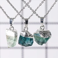 1pc stone pendants green fluorite obsidian chakra natural stone pendant making jewelry necklace free shipping