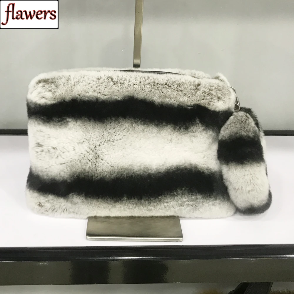 

Hot Sell Ladies Real Rex Rabbit Fur Wallet Bags Women Fashion Natural Rex Rabbit Fur Purse Bags Winter Girl Genuine Fur Handbags